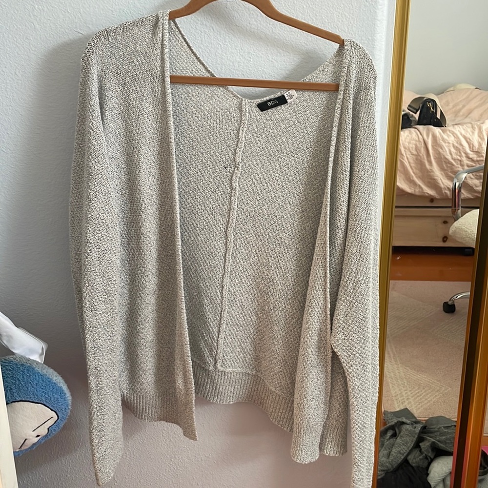 Urban outfitters thin BDG knit grey v-back cardigan